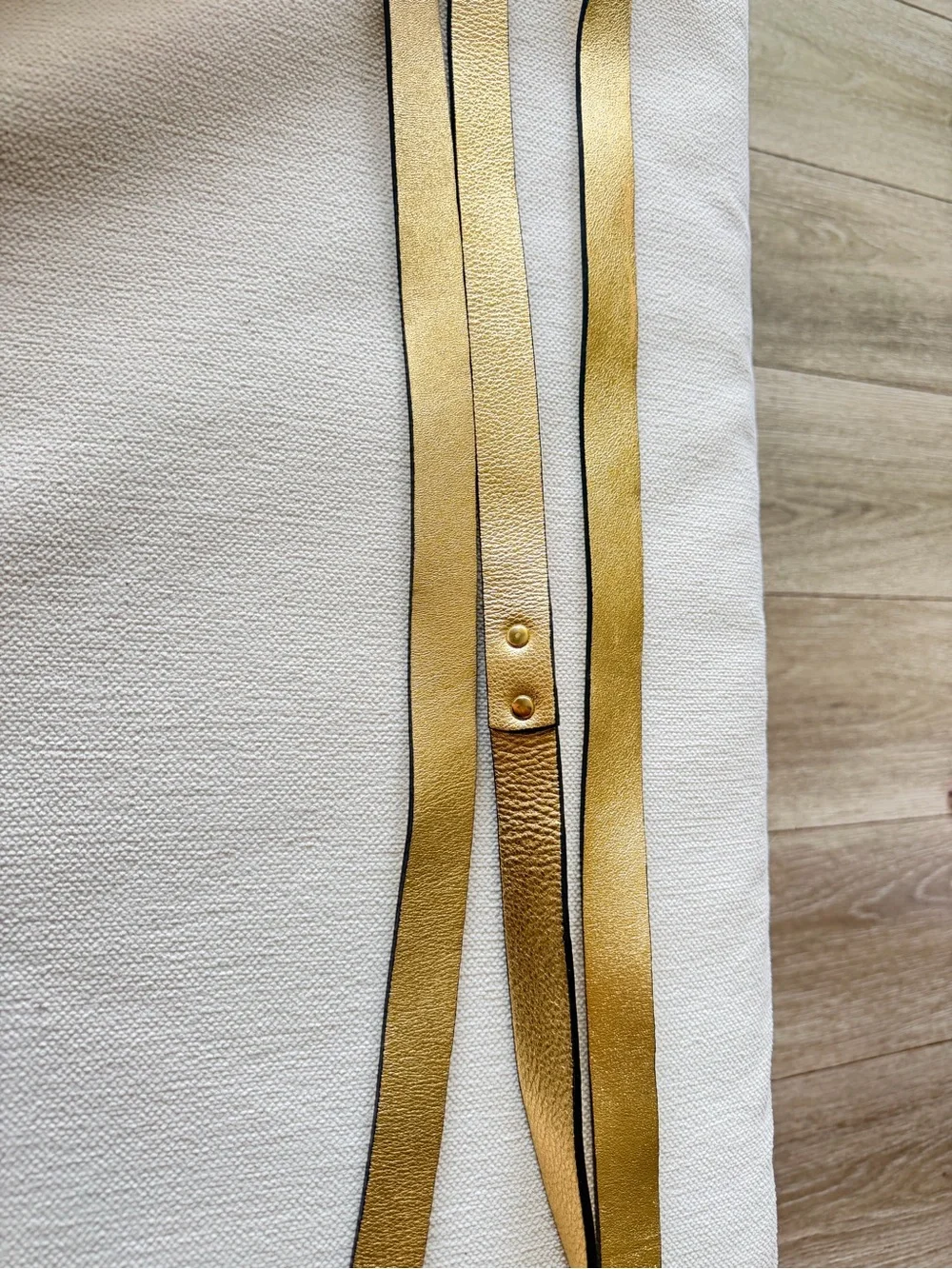 Jazmin Chebar -Metallic Gold Wrap Belt for Women - Slim Leather Waist Accent